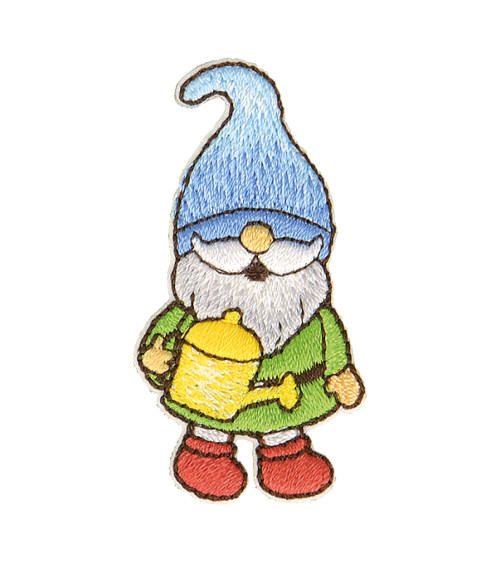 Fairy dwarf watering can iron-on patch 4.5x2.5cm