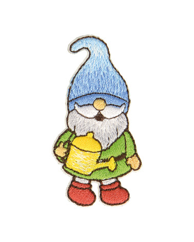 Fairy dwarf watering can iron-on patch 4.5x2.5cm
