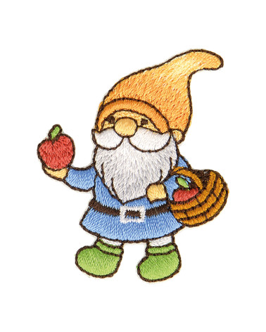 Iron-on patch fairy dwarf basket 4.5x3.5cm