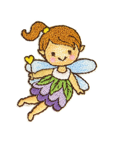 Iron-on fairy heart badge 4x3.5cm