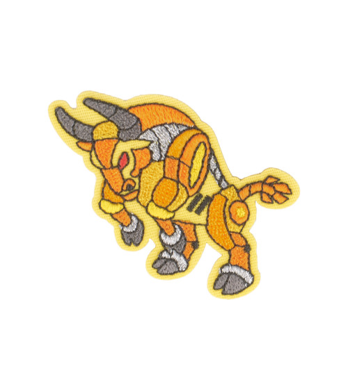 Bull robot animal iron-on patch 6x4.5cm
