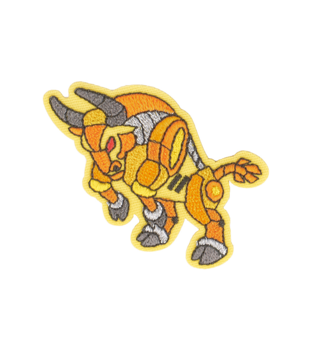 Bull robot animal iron-on patch 6x4.5cm