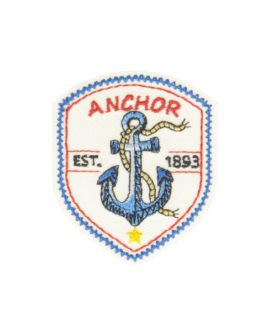 Nautical iron-on patch marine anchor 5.5x4.5cm