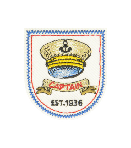 Captain nautical iron-on patch 5.5x5cm