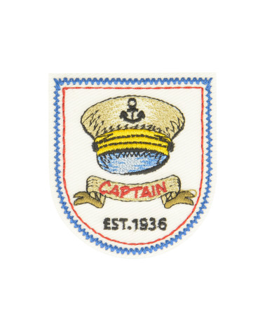 Captain nautical iron-on patch 5.5x5cm