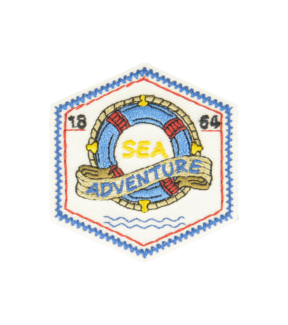 Ecusson thermocollant nautique sea adventure 5x5cm