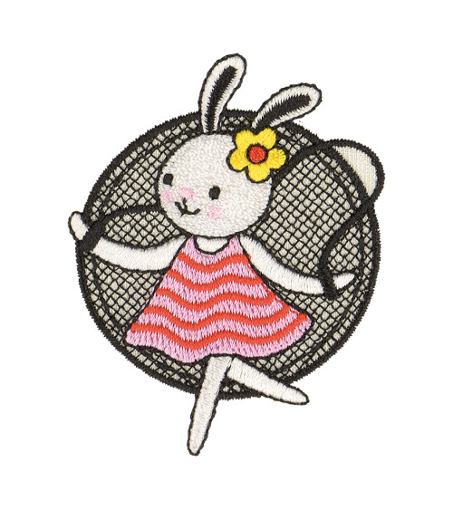 Rabbit iron-on patch 6.5x5cm