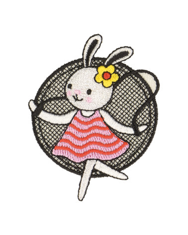 Rabbit iron-on badge 6.5x5cm