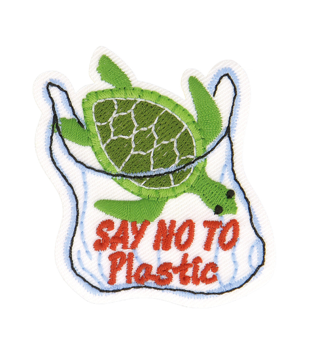 Iron-on patch save the ocean turtle 4.6x4cm