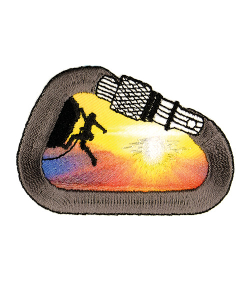 Iron-on hiking badge with carabiner 5.5x4cm