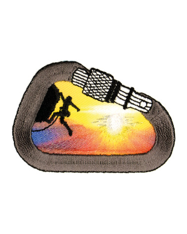 Badge da escursionismo termoadesivo con moschettone 5,5x4 cm
