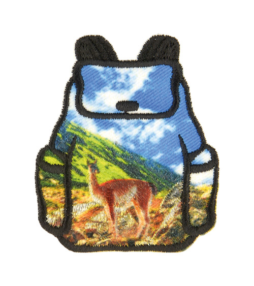Iron-on patch for hiking backpack 5x4cm