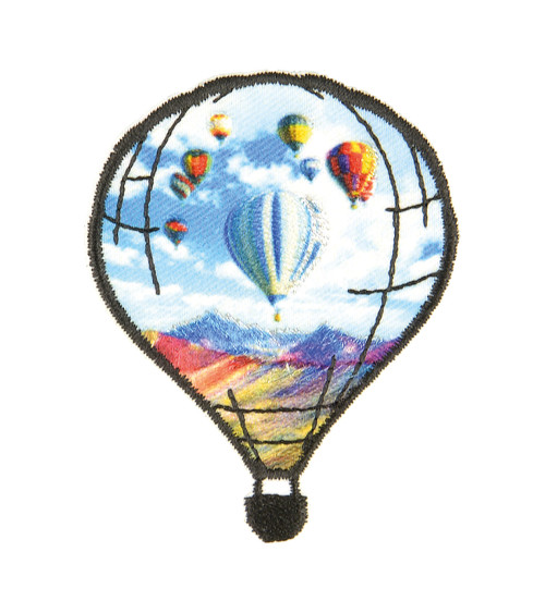 Hot air balloon hiking iron-on patch 5.5x5cm