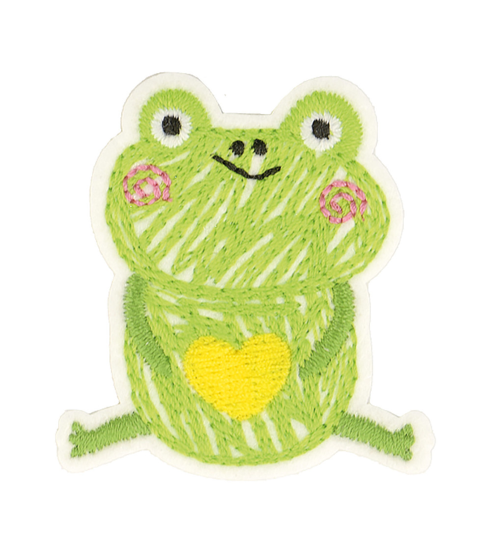 Ecusson thermocollant animal dessiné grenouille 4.5x4cm