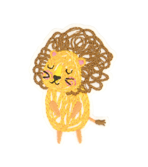 Ecusson thermocollant animal dessiné lion 5.5x4cm