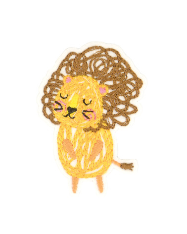 Lion design animal iron-on patch 5.5x4cm