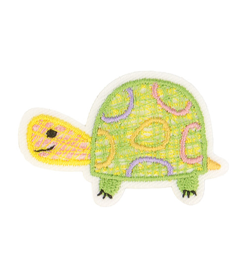 Iron-on patch pretty world of nature turtle 4x2.5cm