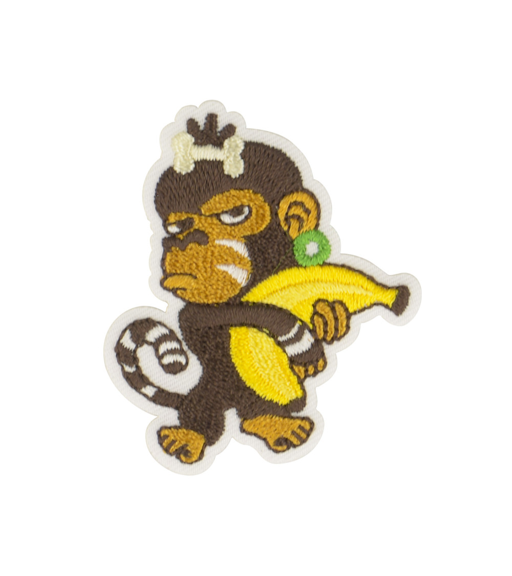 Jungle monkey iron-on patch 6x4cm