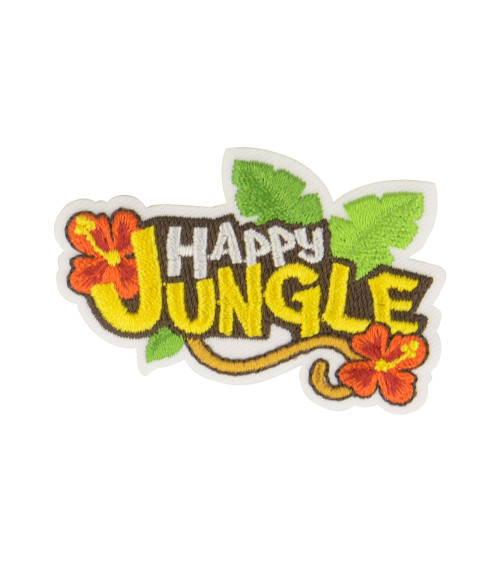 Jungle happy jungle iron-on patch 6x4cm