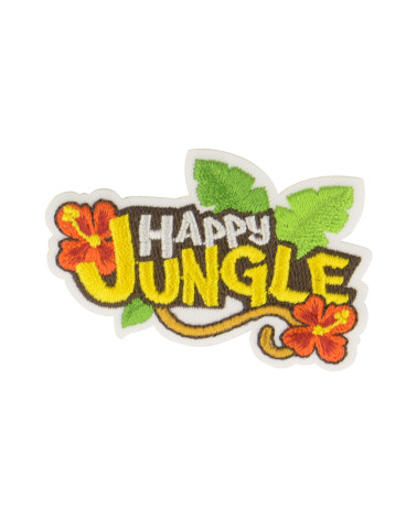 Jungle happy jungle iron-on patch 6x4cm
