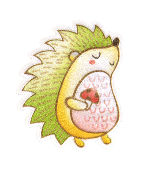 Cute hedgehog animal iron-on patch 5x4cm