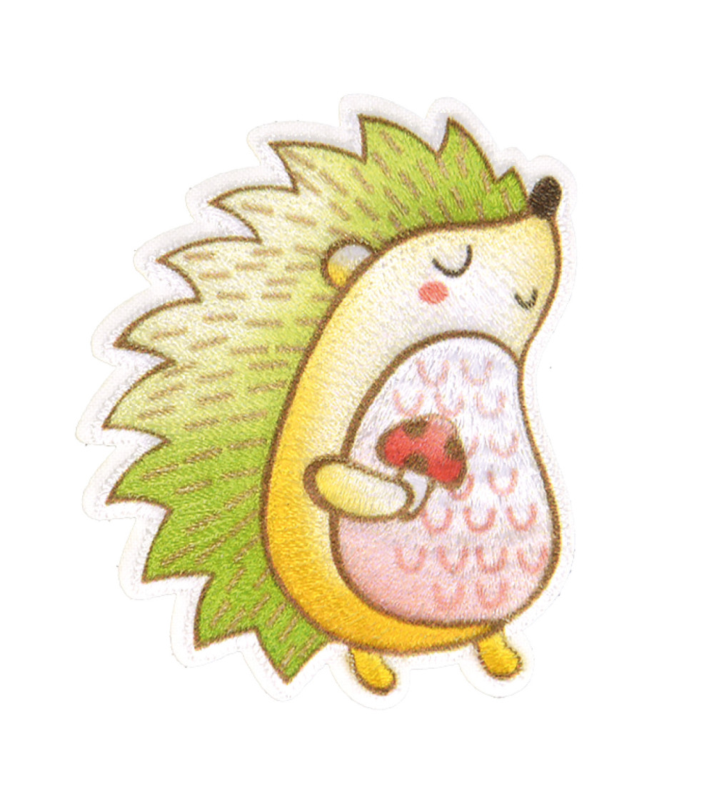 Cute hedgehog animal iron-on patch 5x4cm