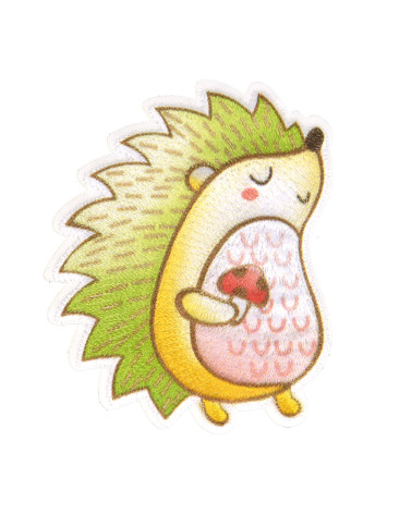 Cute hedgehog animal iron-on patch 5x4cm