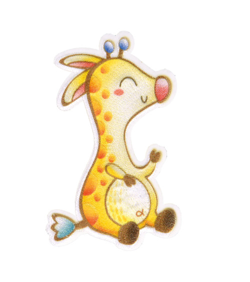 Cute giraffe iron-on animal patch 6x4cm