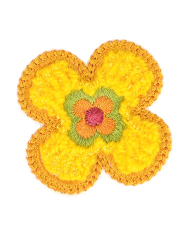 Orange flower iron-on patch 4x4cm
