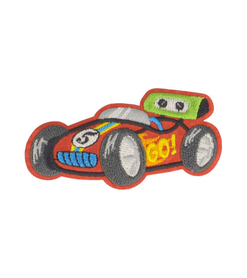 Ecusson thermocollant voiture de course go! 6x3cm