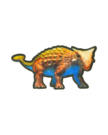 Set of 3 iron-on dinosaur ankylausarus badges 7x3.5cm