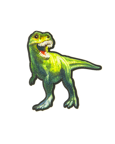 Set of 3 iron-on dinosaur t-rex badges 6x6cm