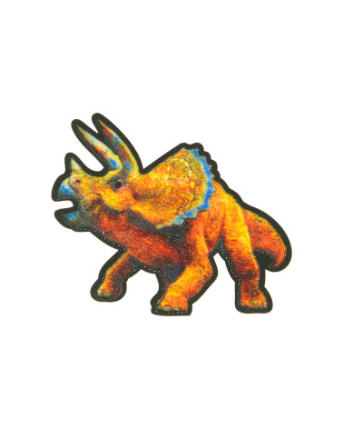 Lote de 3 parches termoadhesivos dinosaurio triceratops 6x5cm