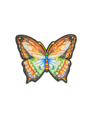Set of 3 orange gradient butterfly iron-on patches 6x4.5cm