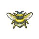 Lot de 3 écussons thermocollants insecte abeille 6x4cm