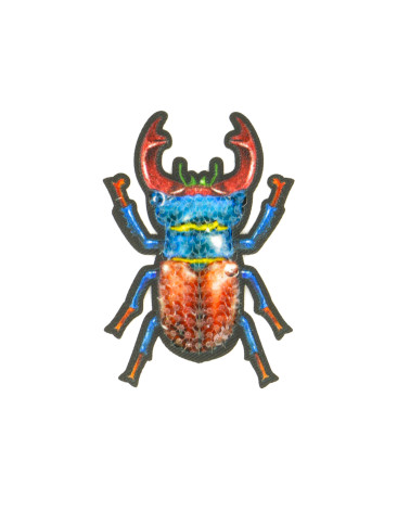 Set of 3 iron-on beetle insect patches 6x4cm
