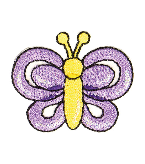 Set of 3 iron-on butterfly balloon animal patches 3.5x3cm