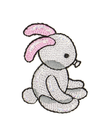 Set of 3 iron-on animal balloon rabbit patches 3.5x2.5cm