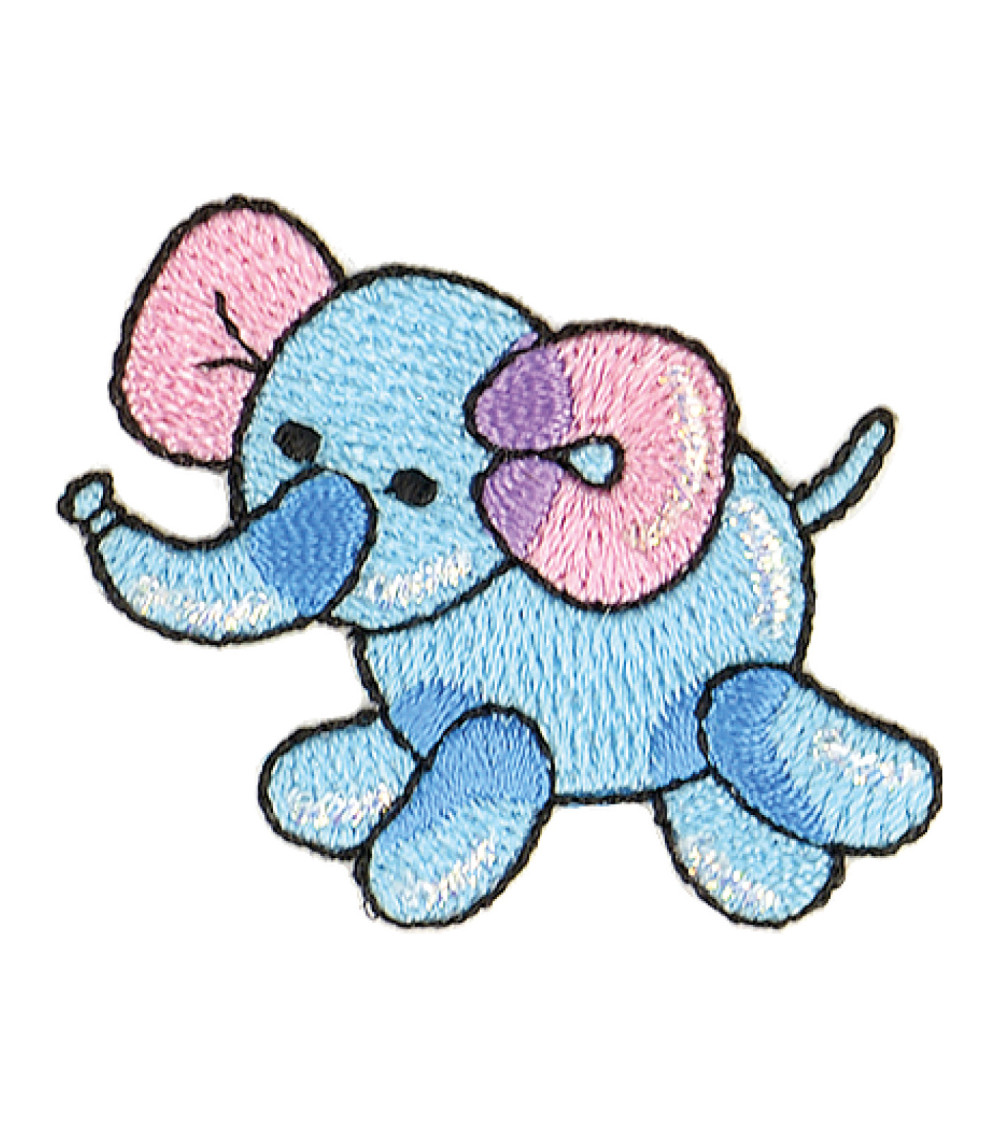 Set of 3 iron-on animal balloon elephant patches 3.5x3cm