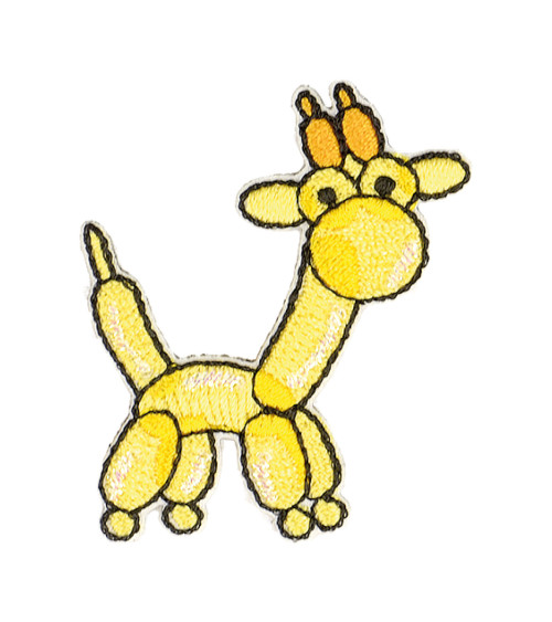 Set of 3 giraffe balloon animal iron-on patches 4x3.5cm