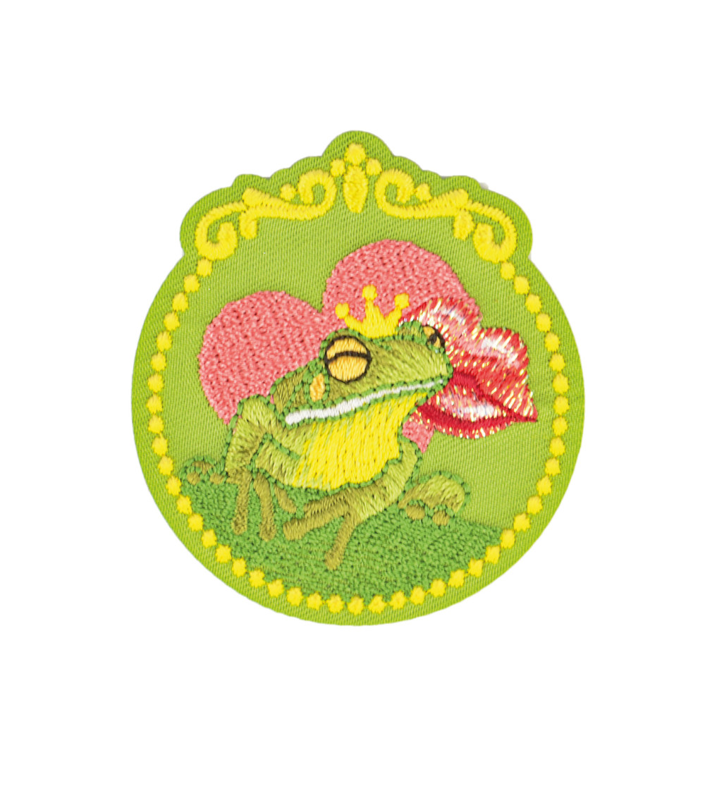 Lot de 3 écussons thermocollants conte de fée la princesse et la grenouille 5.5x5cm