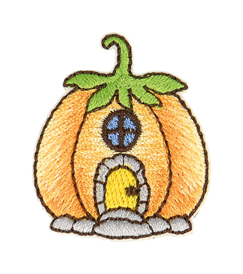 Set of 3 fairy pumpkin iron-on patches 3x3cm