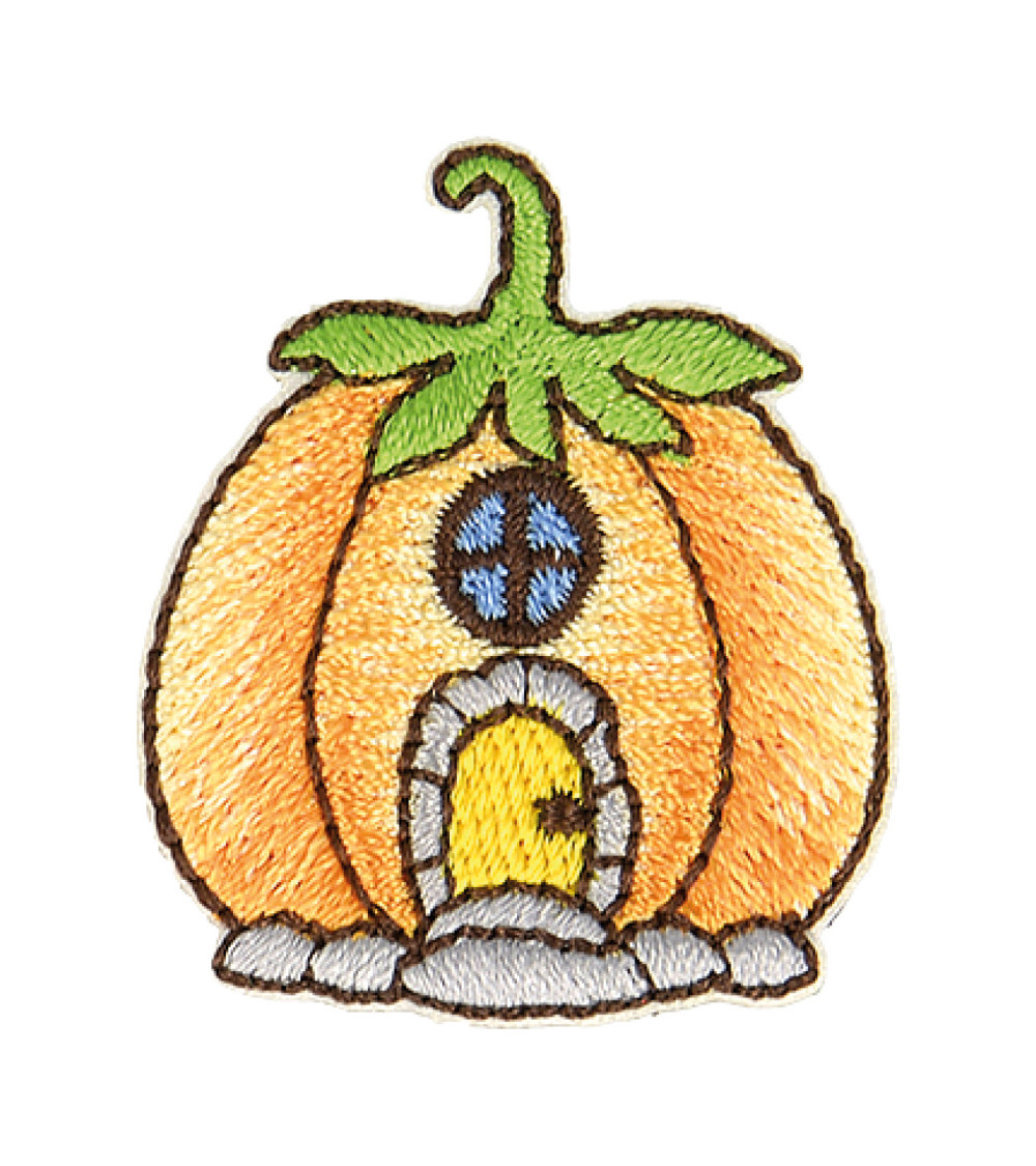 Set of 3 fairy pumpkin iron-on patches 3x3cm