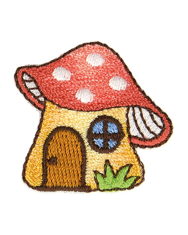 Set of 3 fairy mushroom iron-on patches 3x3cm