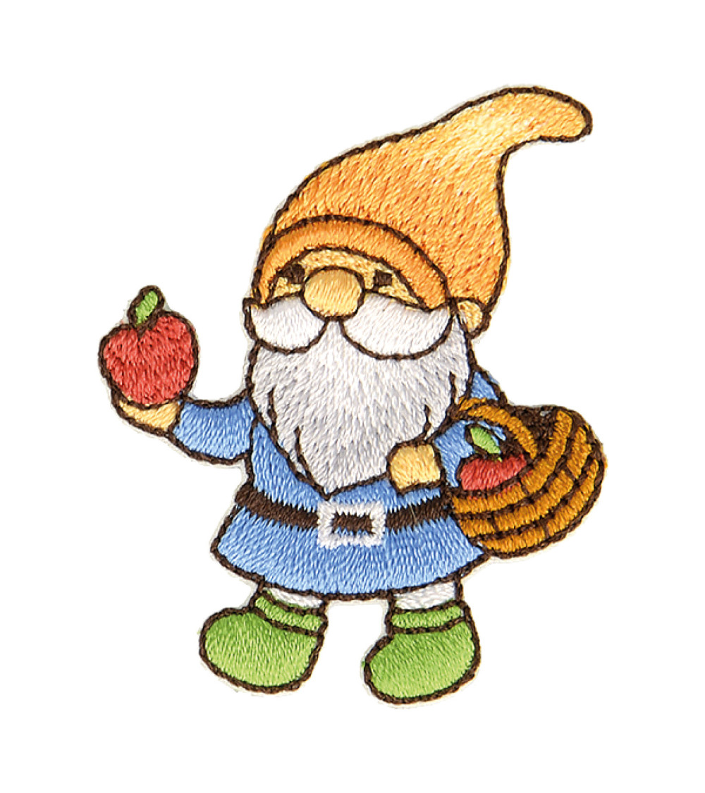 Set of 3 fairy dwarf basket iron-on patches 5x4cm