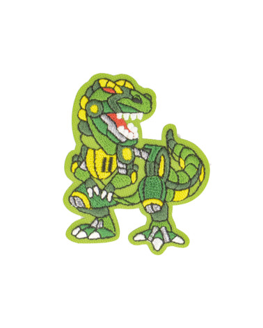 Set of 3 iron-on animal robot t-rex patches 5.5x4.5cm