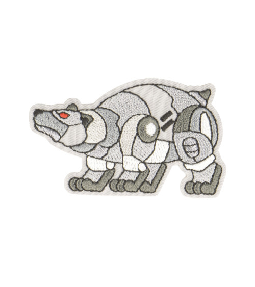 Set of 3 iron-on animal robot bear patches 6x3.5cm