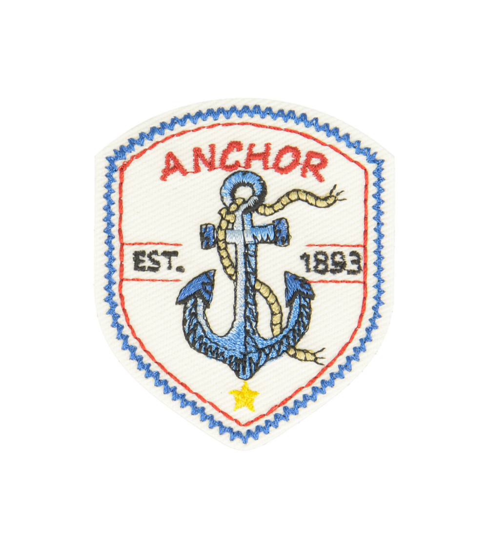 Set of 3 iron-on nautical marine anchor patches 5.5x4.5cm