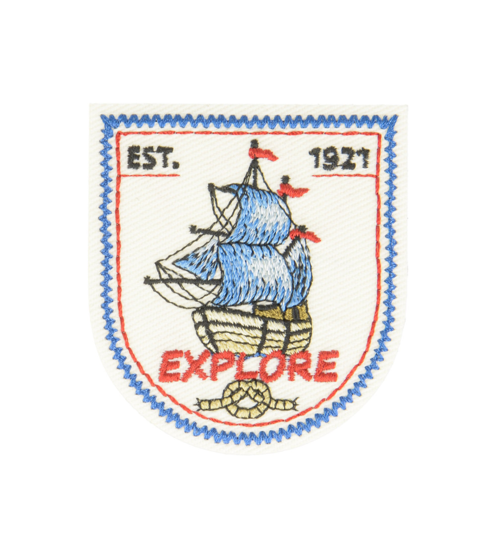 Set of 3 iron-on nautical badges 5.5x5cm