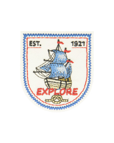 Set of 3 iron-on nautical badges 5.5x5cm